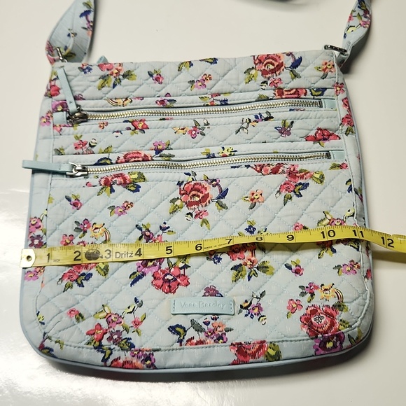 Vera Bradley Blue Floral Water Bouquet Crossbody Purse approx 11x11 - Picture 13 of 15